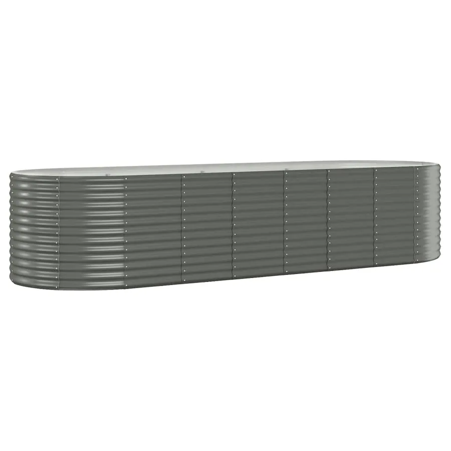 Lit surélevé de jardin Acier galvanisé 322x100x68cm gris - 2