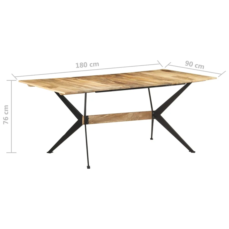 Table à manger 180x90x76 cm Bois de manguier massif - 6
