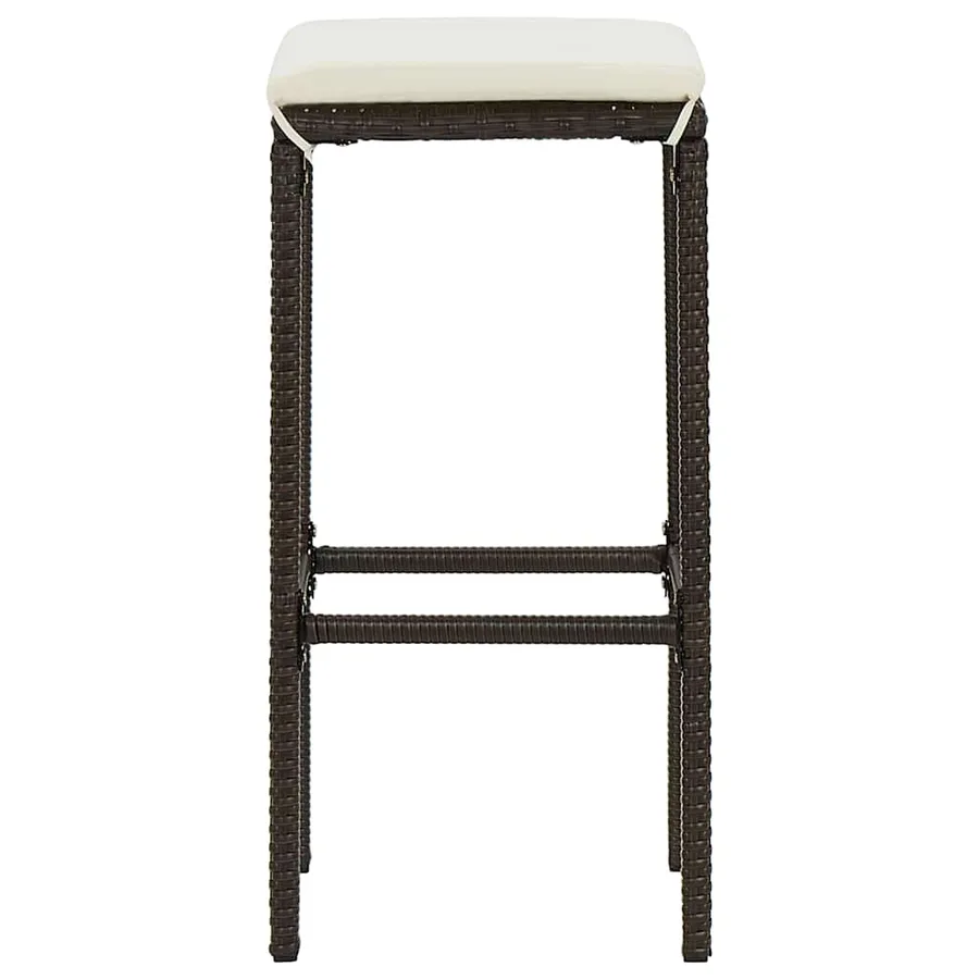 Tabourets de bar avec coussins lot de 6 marron résine tressée - 5