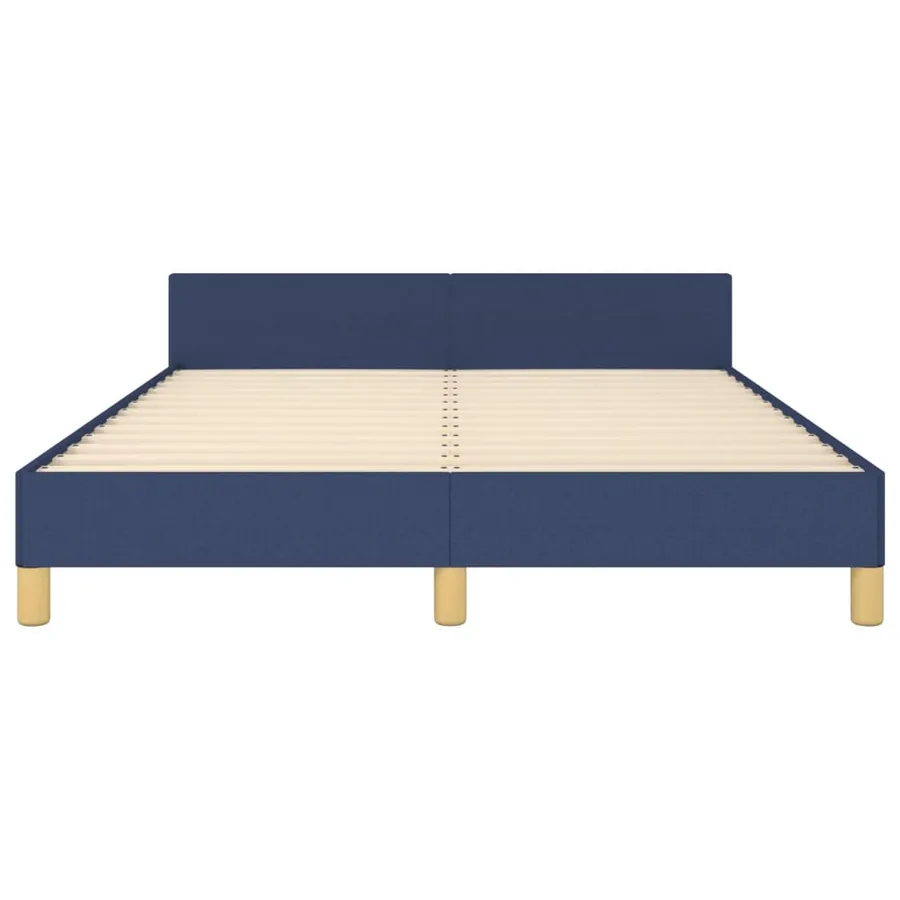 Cadre de lit sans matelas bleu 140x200 cm tissu - 6