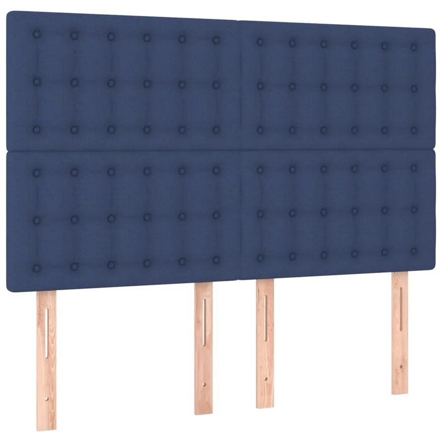 Cadre de lit sans matelas bleu 140x200 cm tissu - 9
