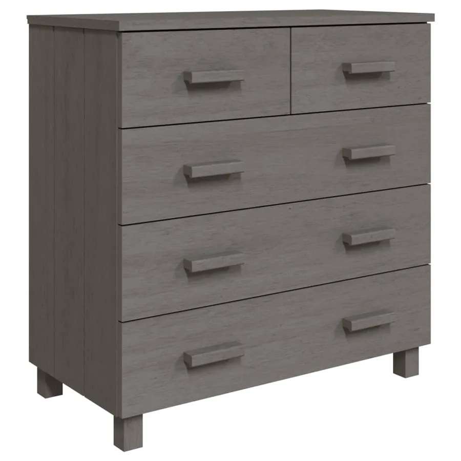 Buffet HAMAR Gris clair 79x40x80 cm Bois massif de pin - 2