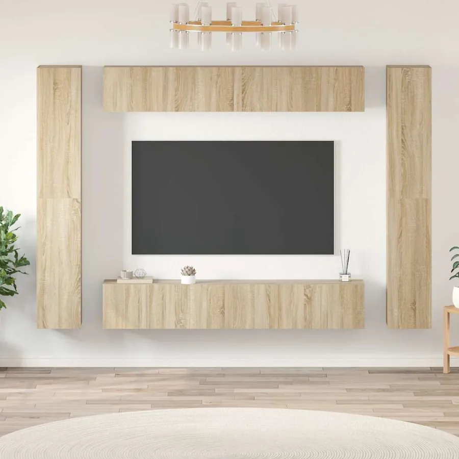 Ensemble de meubles TV 10 pcs Chêne sonoma Bois d'ingénierie