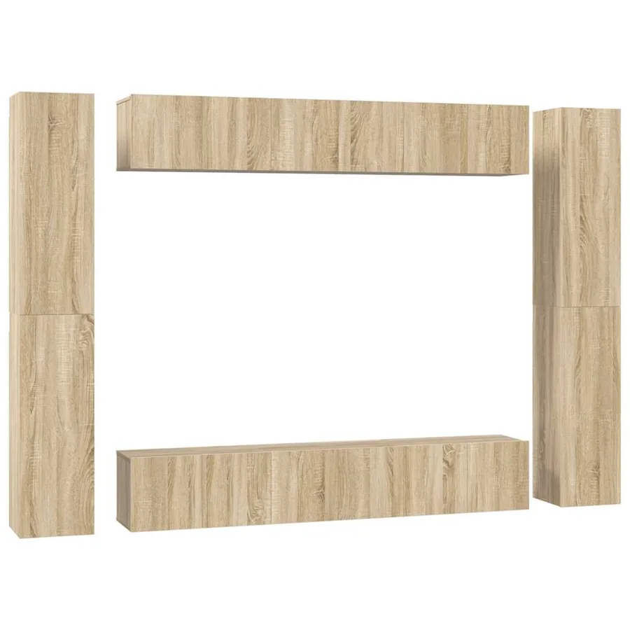 Ensemble de meubles TV 10 pcs Chêne sonoma Bois d'ingénierie - 2