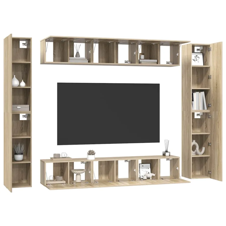 Ensemble de meubles TV 10 pcs Chêne sonoma Bois d'ingénierie - 3