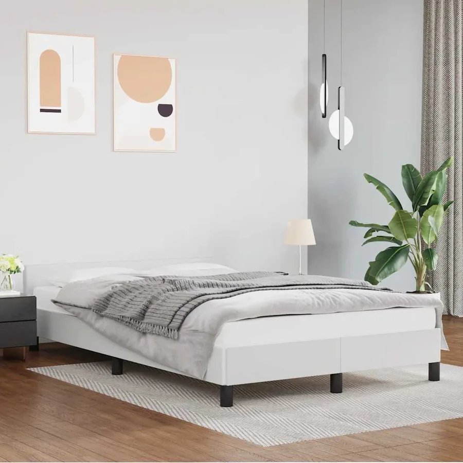 Cadre de lit avec tête de lit sans matelas blanc 120x200 cm