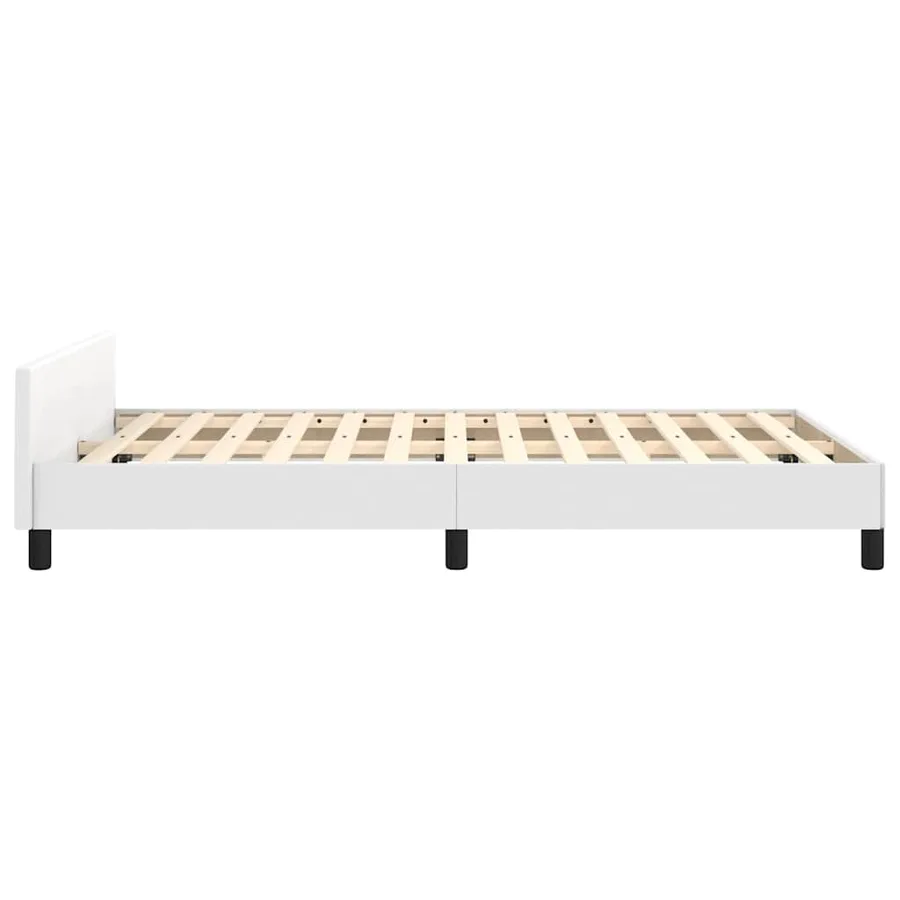 Cadre de lit avec tête de lit sans matelas blanc 120x200 cm - 6