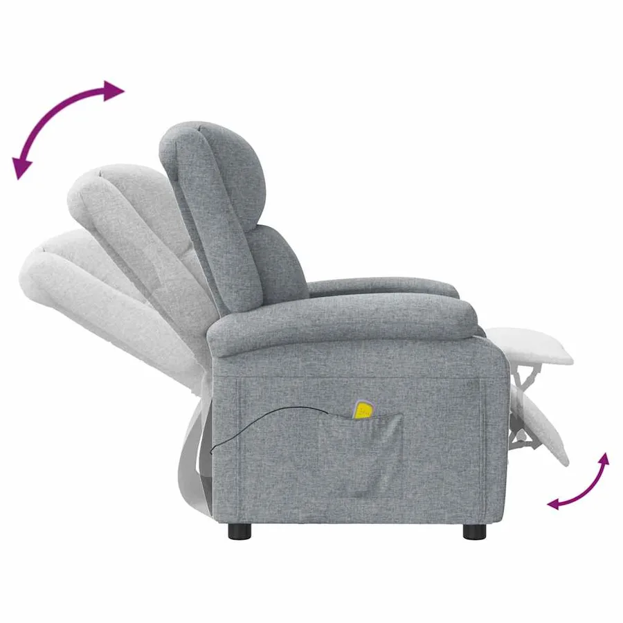 Fauteuil de massage Gris clair Tissu - 6