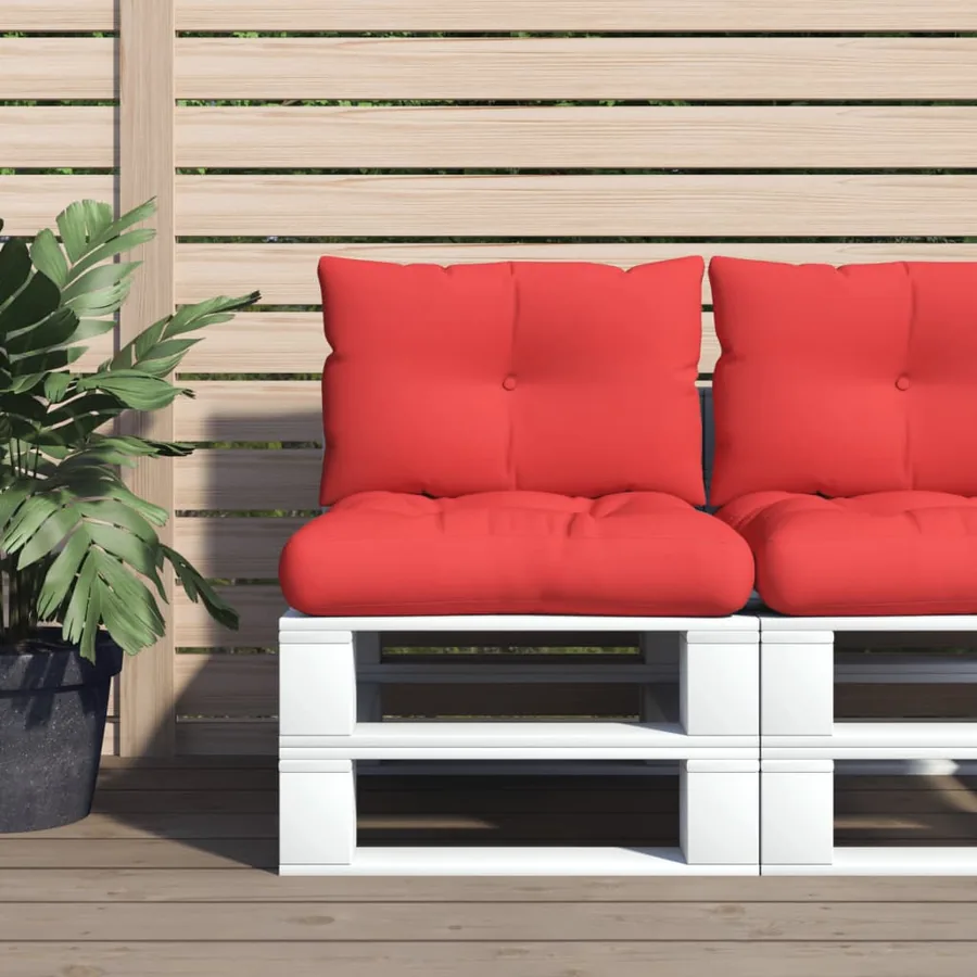 Coussins de palette lot de 2 rouge tissu