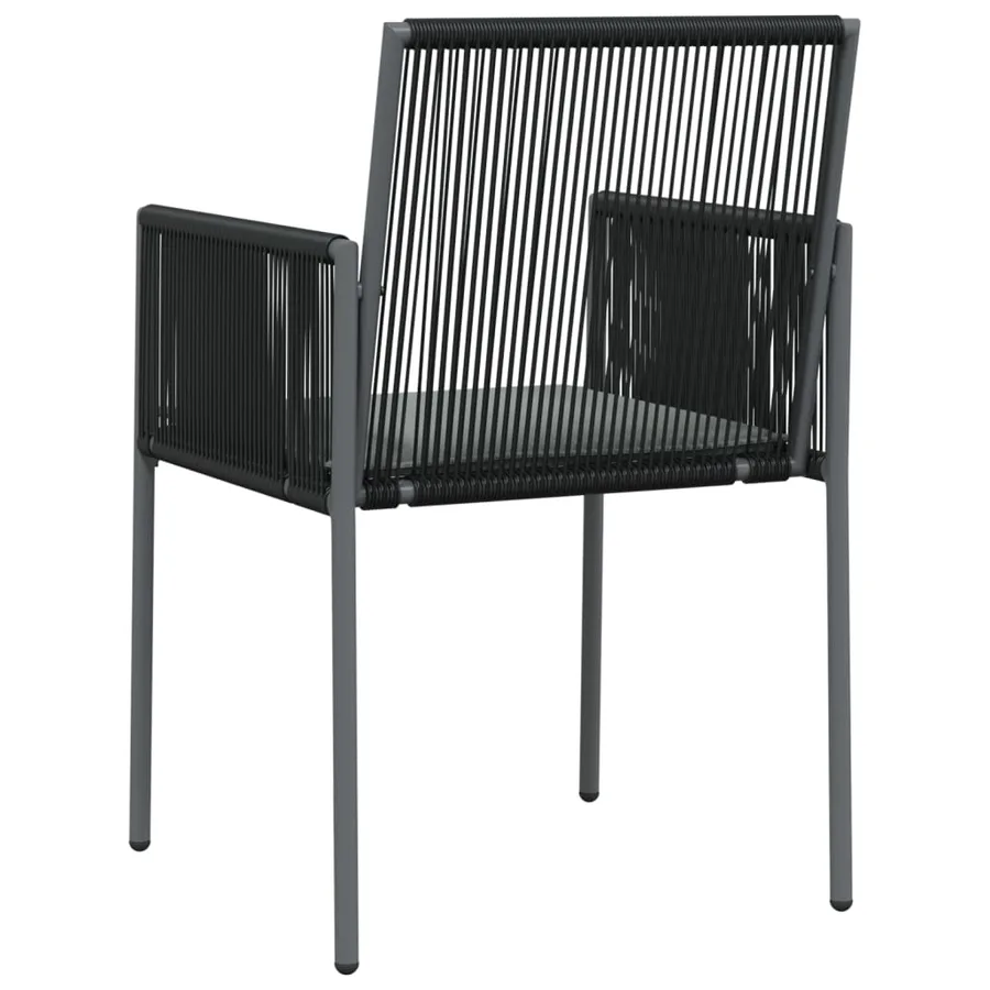 Chaises de jardin et coussins lot de 2 noir 54x60,5x83,5 cm - 6