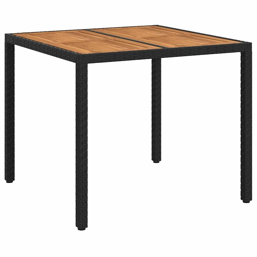 Table de Jardin Noir 90 x 90 x 75 cm polyrotin - 2