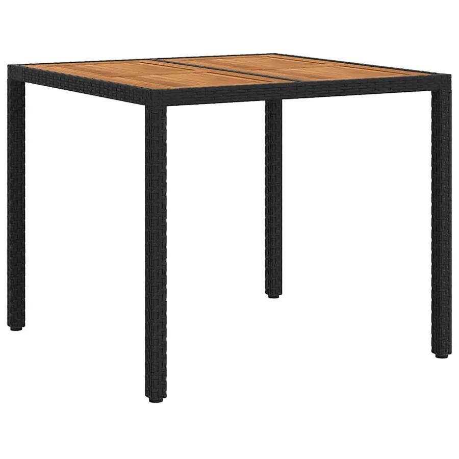 Table de Jardin Noir 90 x 90 x 75 cm polyrotin - 5