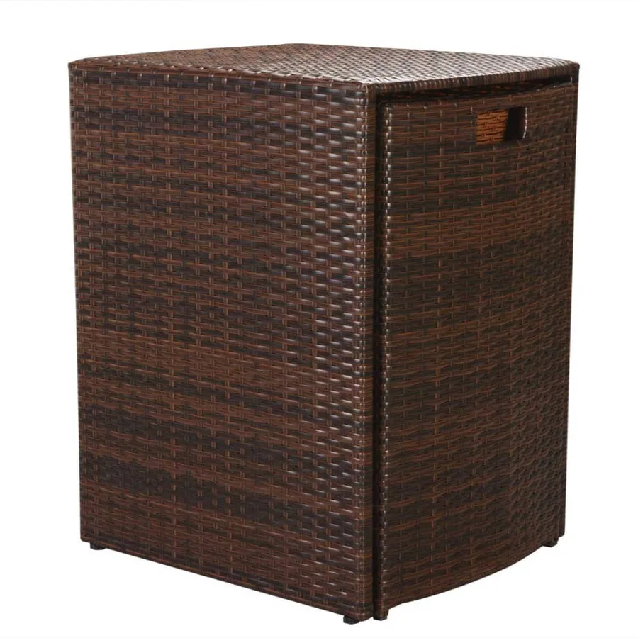Ensemble de bistro 3 pcs avec coussins Résine tressée Marron - 4