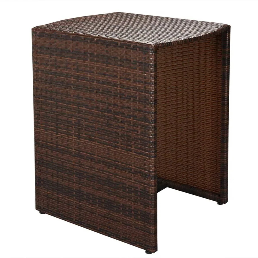 Ensemble de bistro 3 pcs avec coussins Résine tressée Marron - 5