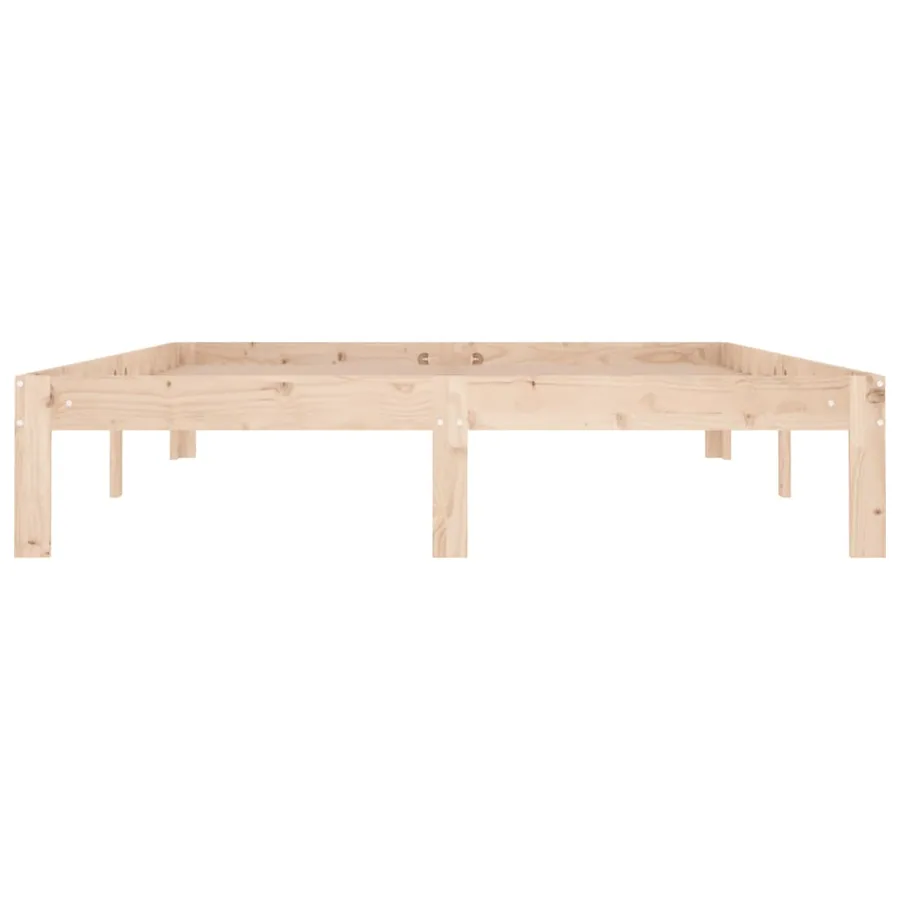 Cadre de lit sans matelas bois de pin massif 140x190 cm - 4