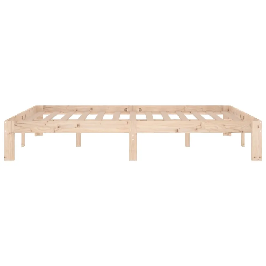Cadre de lit sans matelas bois de pin massif 140x190 cm - 5