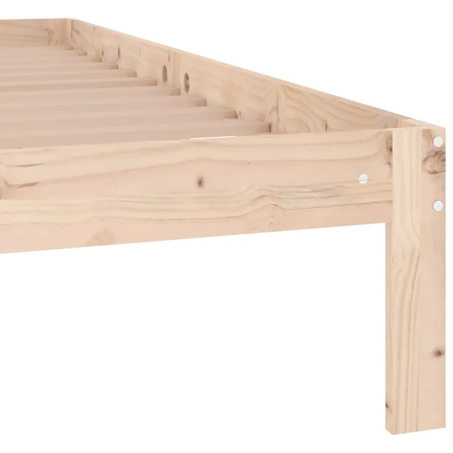 Cadre de lit sans matelas bois de pin massif 140x190 cm - 6