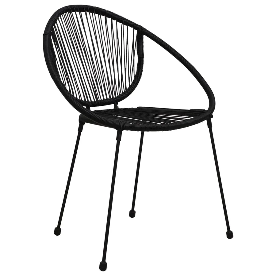Ensemble à manger d'extérieur 7 pcs Rotin PVC Noir - 7