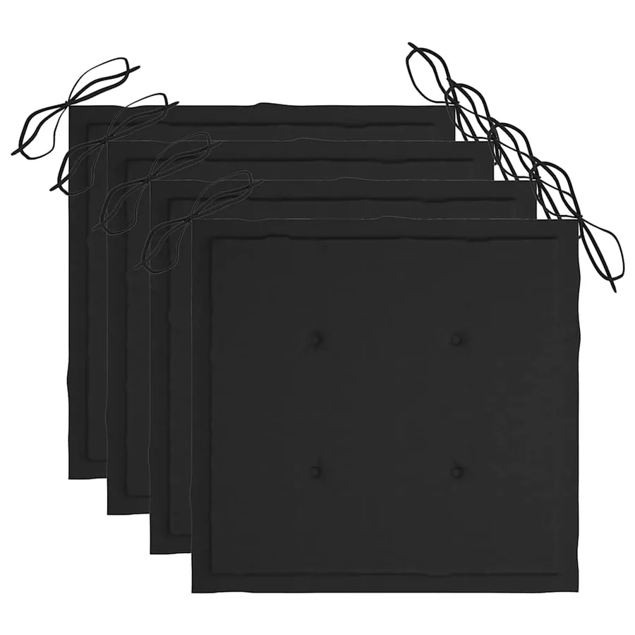 Mobilier à dîner d'extérieur pliable 5 pcs avec coussins bambou - 7