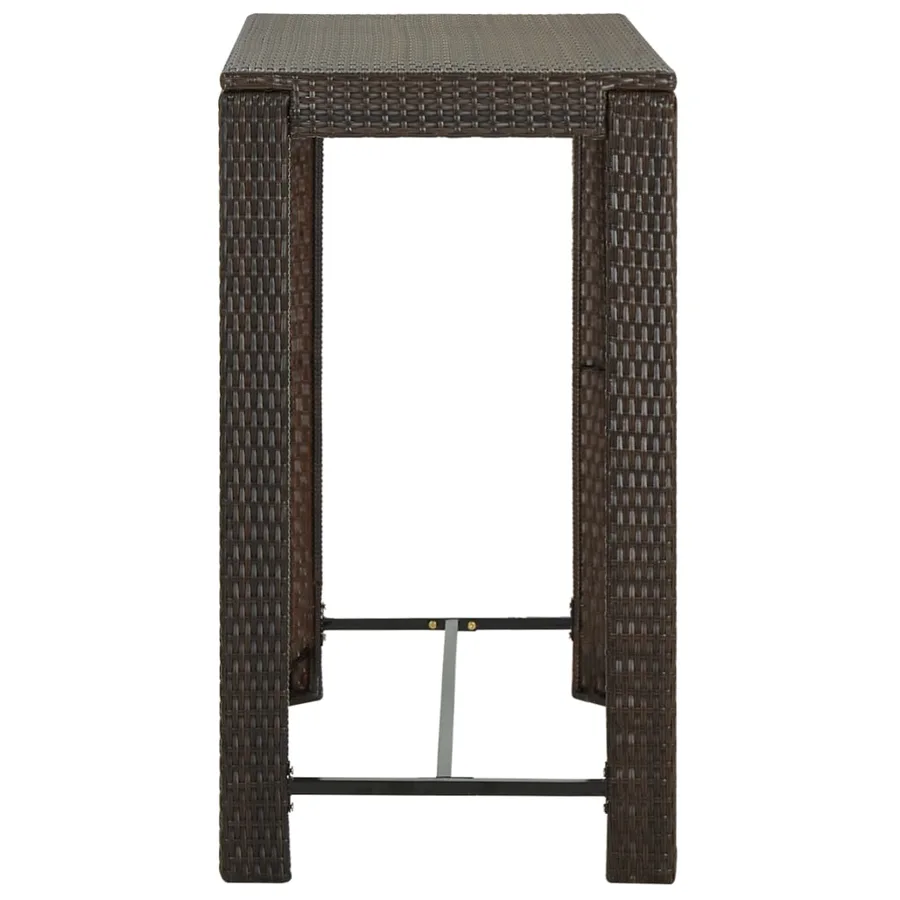 Ensemble de bar de jardin 7 pcs coussins Résine tressée Marron - 10