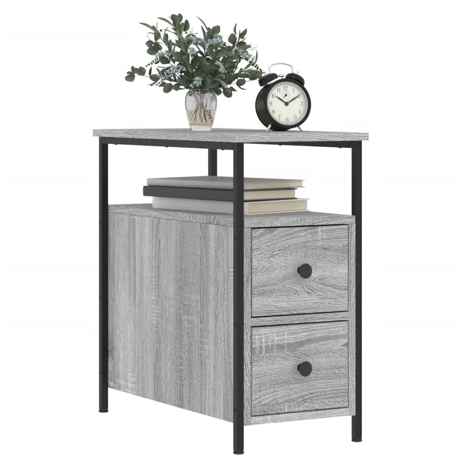 Table de chevet sonoma gris 30x60x60 cm bois d'ingénierie - 3