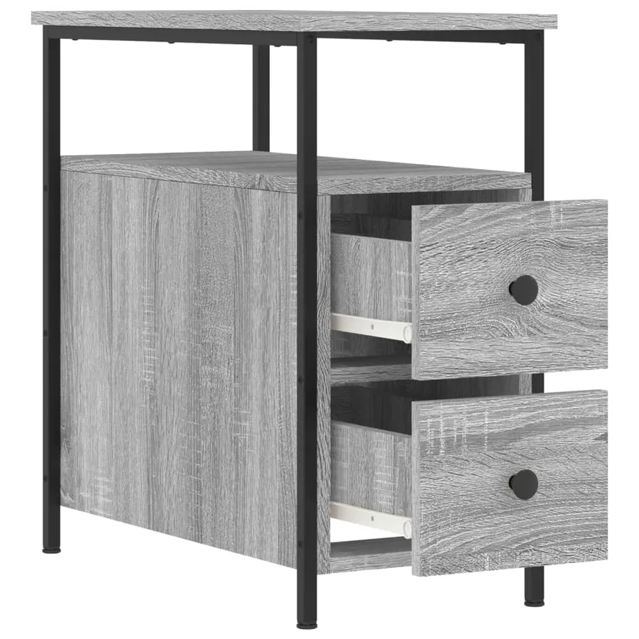 Table de chevet sonoma gris 30x60x60 cm bois d'ingénierie - 6