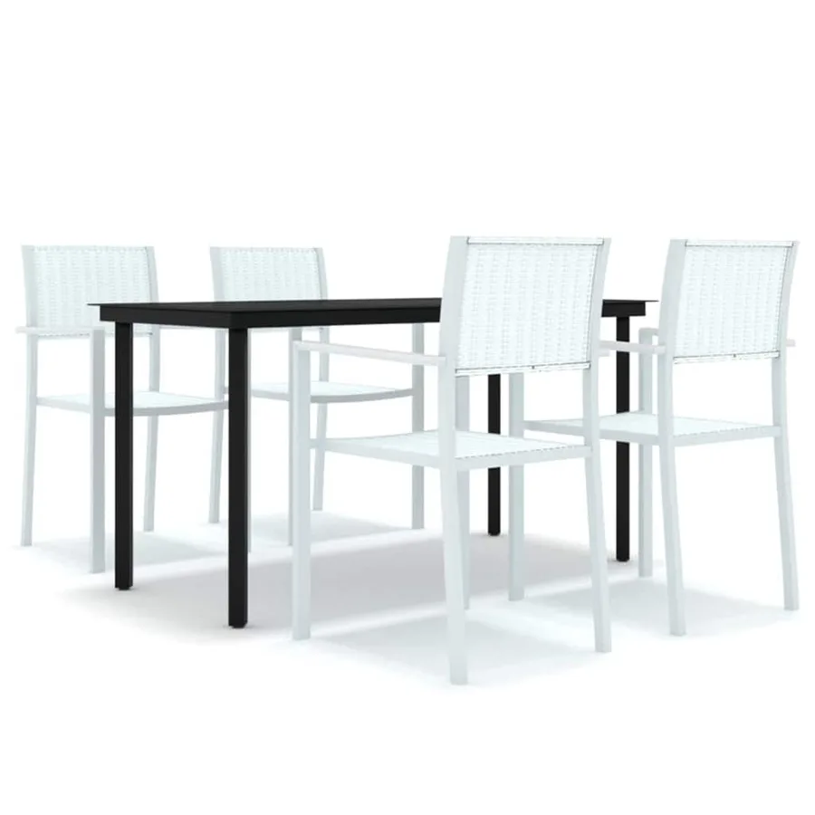 Ensemble à manger de jardin 5 pcs Blanc - 2