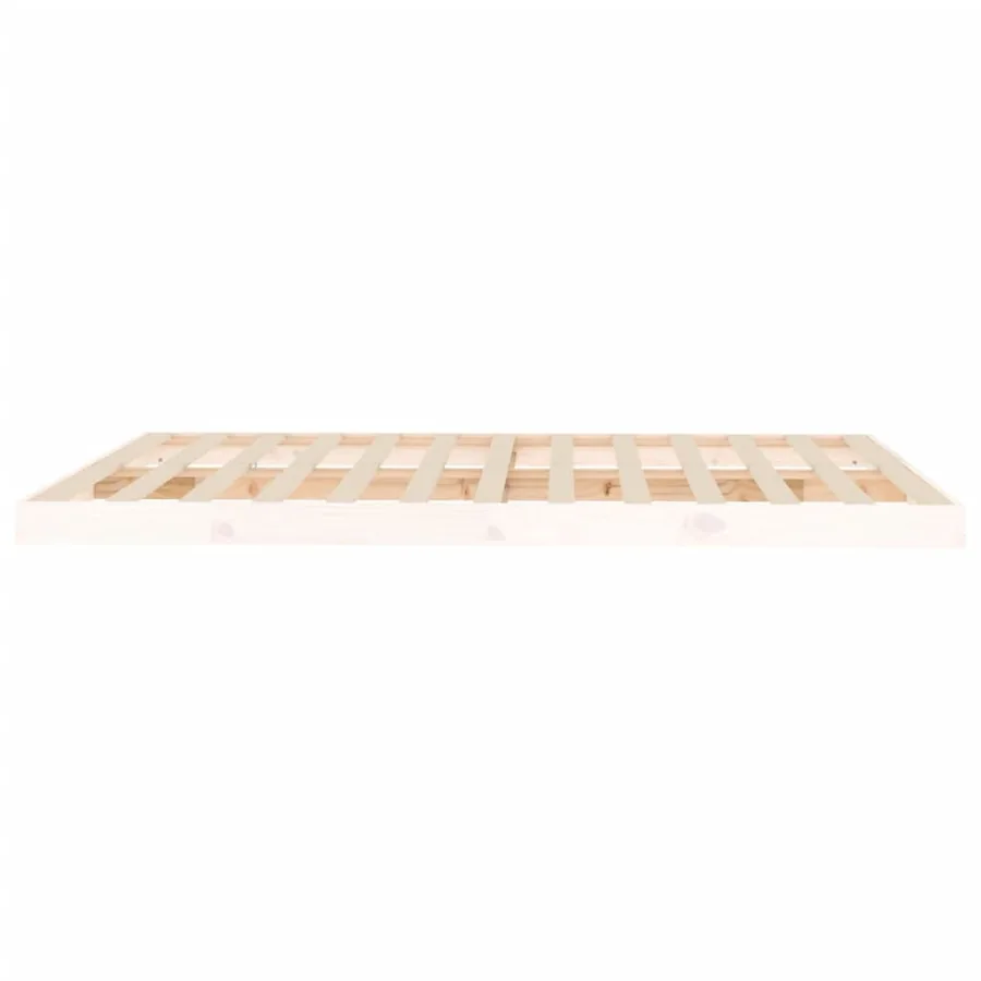 Cadre de lit sans matelas blanc 150x200 cm bois de pin massif - 6