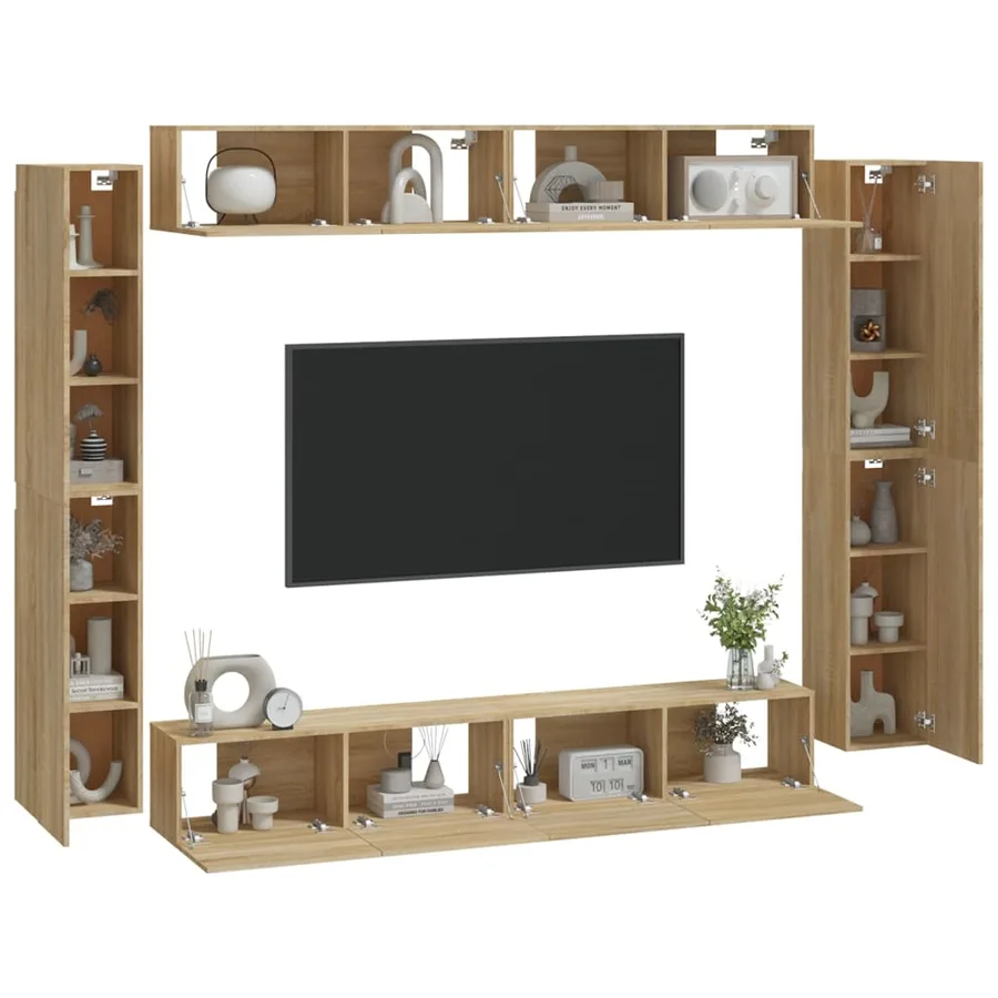 Ensemble de meubles TV 8 pcs Chêne sonoma Bois d'ingénierie - 3