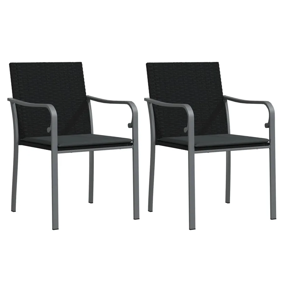 Ensemble à manger de jardin 3 pcs coussins résine tressée acier - 4