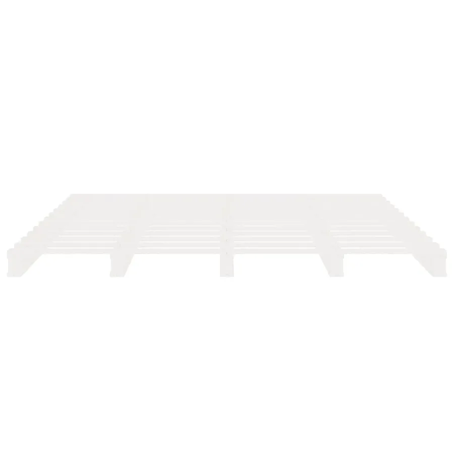 Cadre de lit sans matelas blanc 160x200 cm bois de pin massif - 7