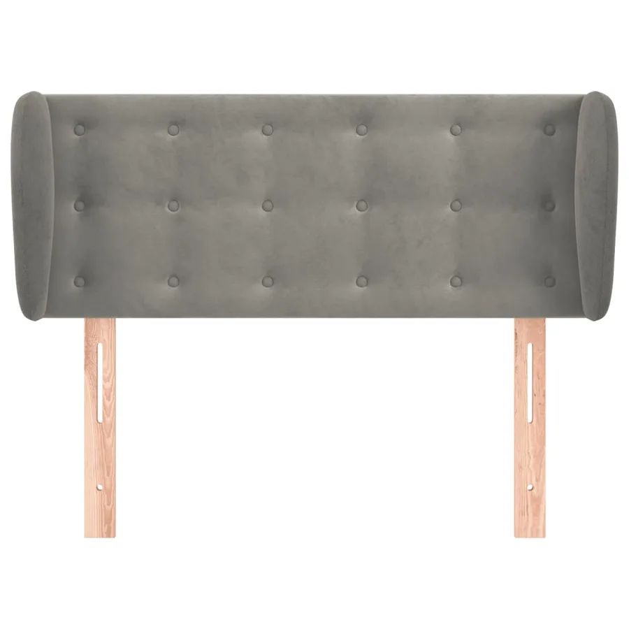 Tête de lit avec oreilles Gris clair 103x23x78/88 cm Velours - 3