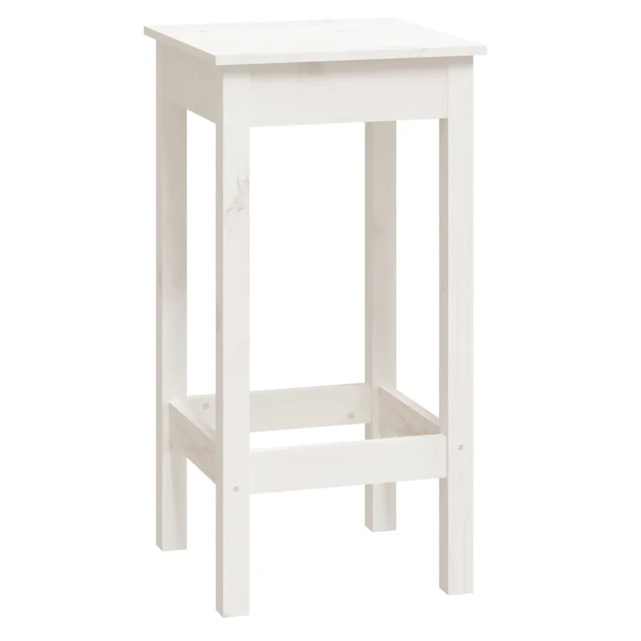 Ensemble de bar 9 pcs Blanc Bois de pin massif - 4