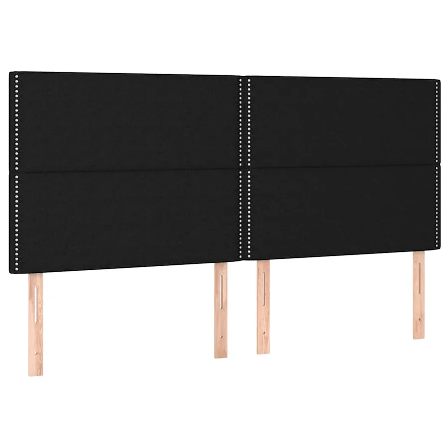 Cadre de lit sans matelas noir 160x200 cm tissu - 9
