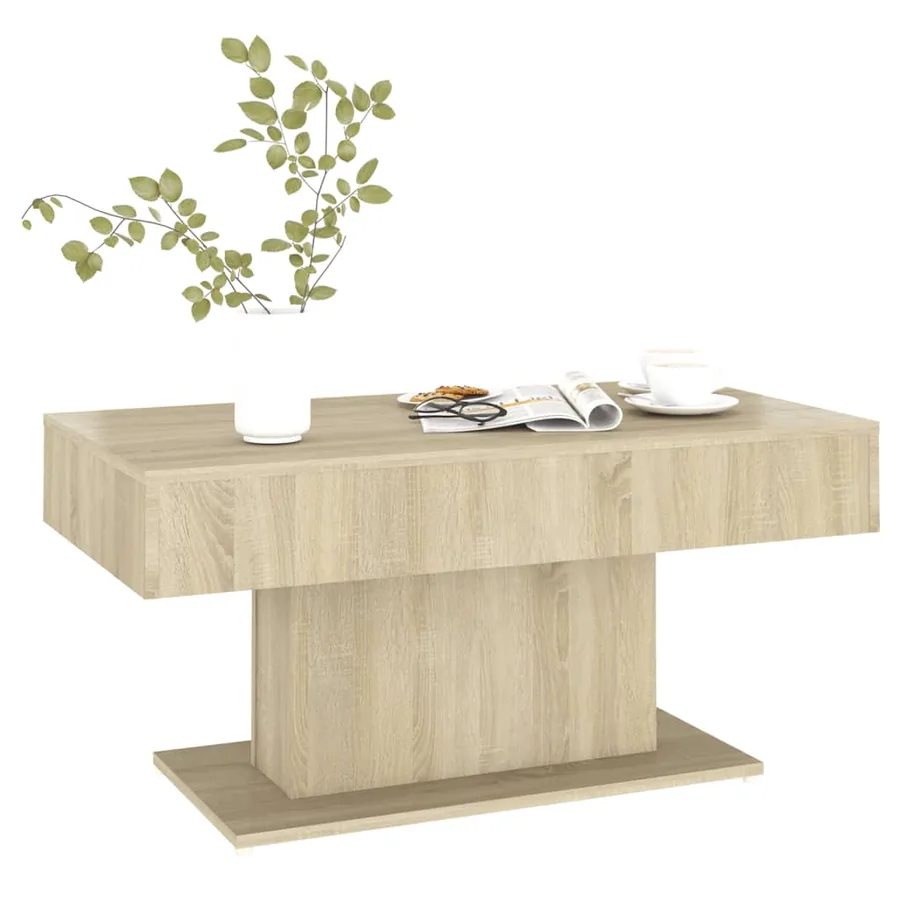 Table basse chêne sonoma 96x50x45 cm bois d'ingénierie - 3