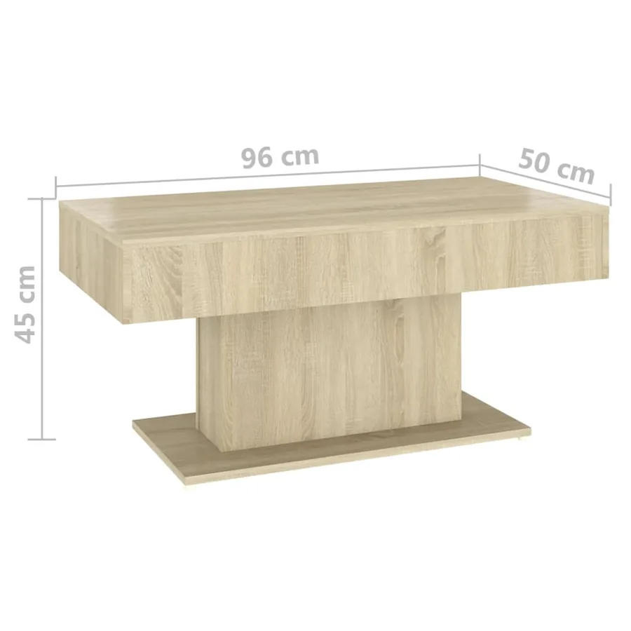Table basse chêne sonoma 96x50x45 cm bois d'ingénierie - 6