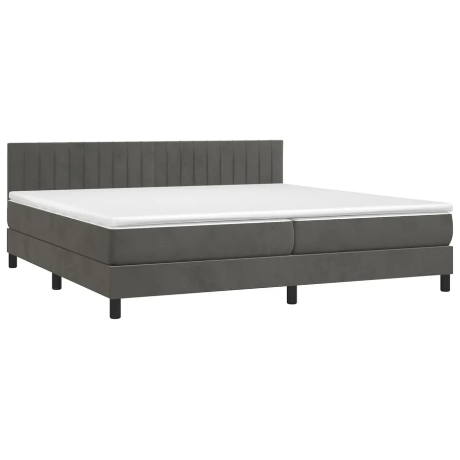 Sommier à lattes de lit avec matelas LED Gris foncé 200x200 cm - 3