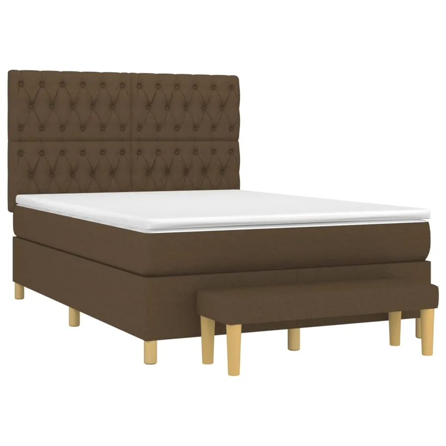 Sommier à lattes de lit avec matelas Marron foncé 140x200 cm - 3