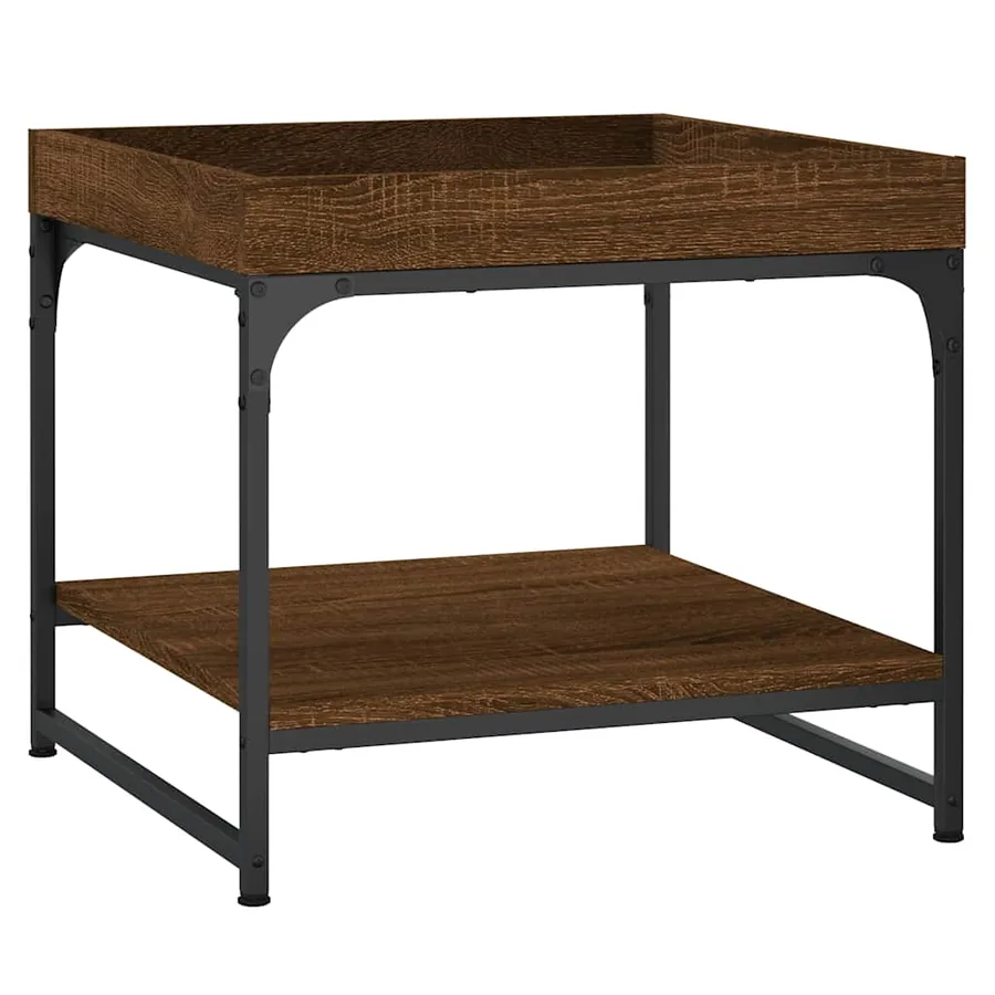 Table basse chêne marron 49,5x49,5x45 cm bois d'ingénierie - 6