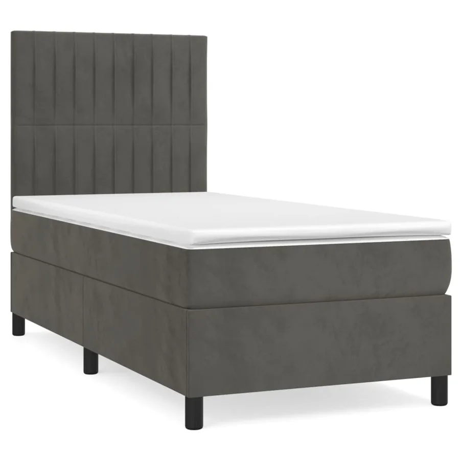 Sommier à lattes de lit avec matelas Gris foncé 100x200 cm - 2