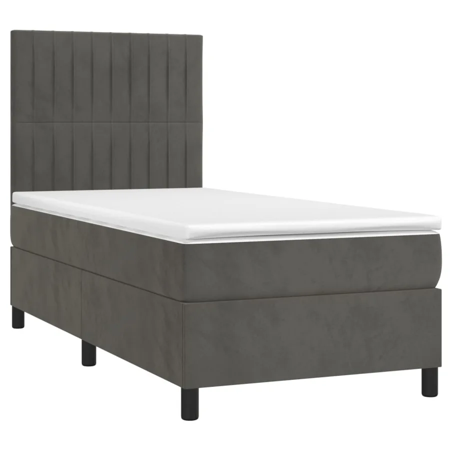 Sommier à lattes de lit avec matelas Gris foncé 100x200 cm - 3