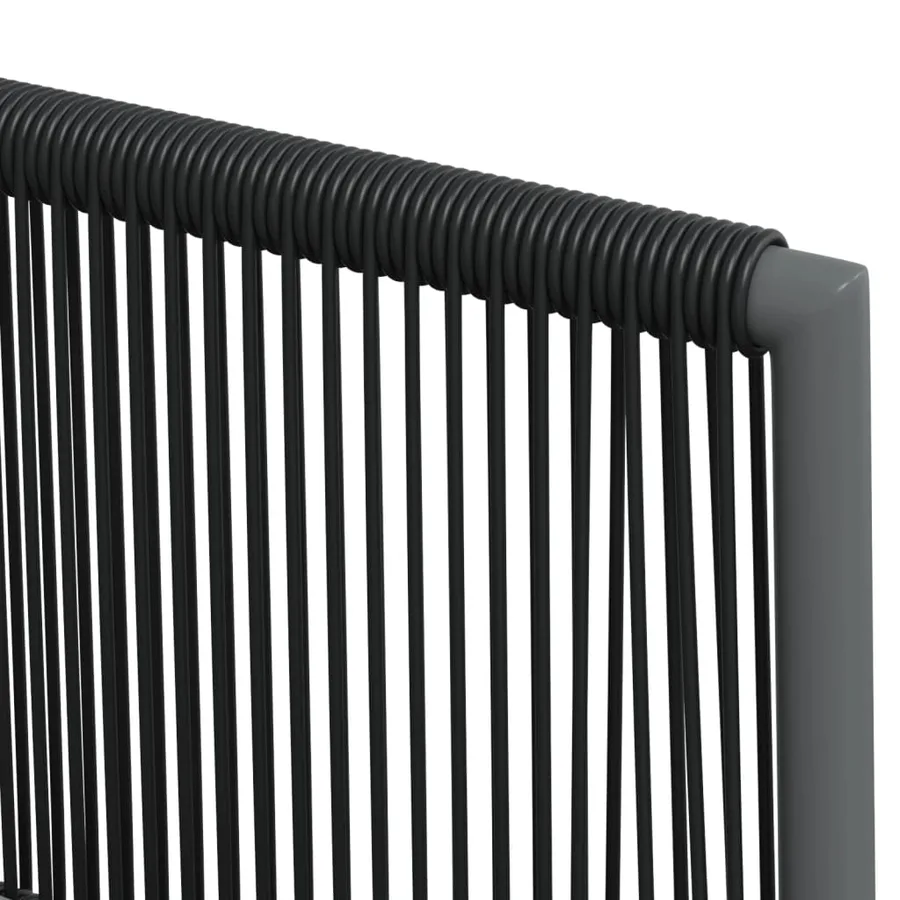 Ensemble à manger de jardin coussins 3 pcs noir rotin et acier - 8