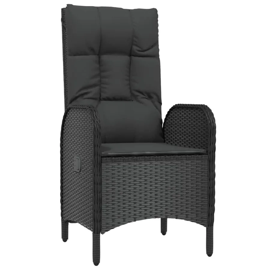 Ensemble à manger de jardin avec coussins 3 pcs Noir - 5
