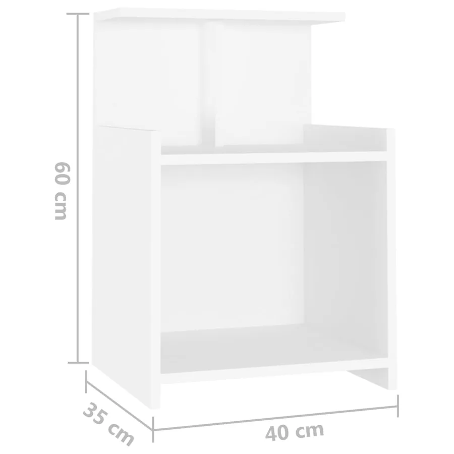 Table de chevet Blanc 40x35x60 cm Aggloméré - 6