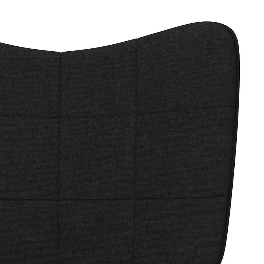 Chaise de relaxation avec tabouret Noir Tissu - 10