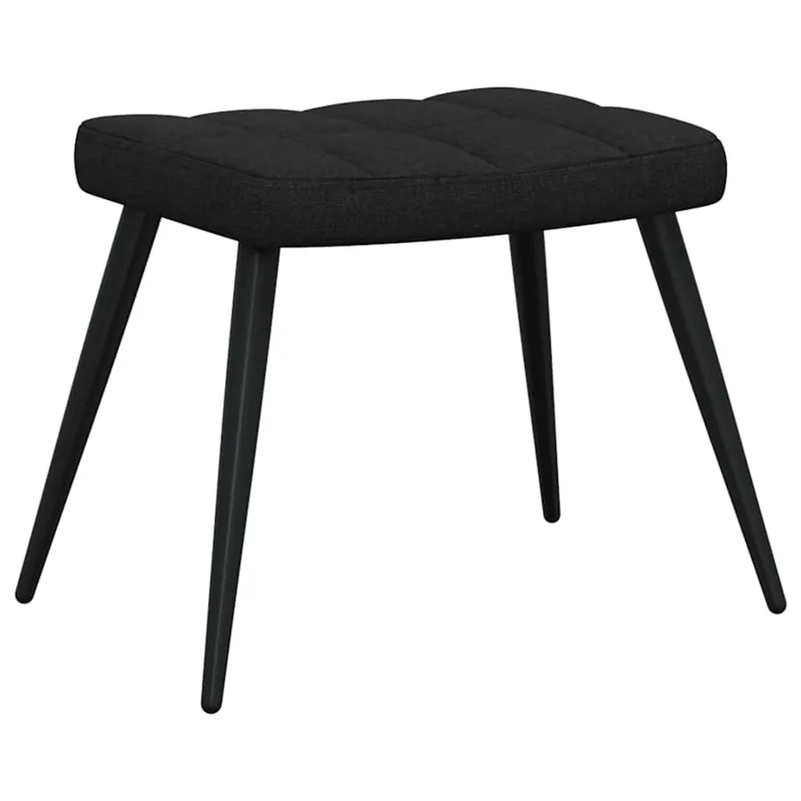 Chaise de relaxation avec tabouret Noir Tissu - 8
