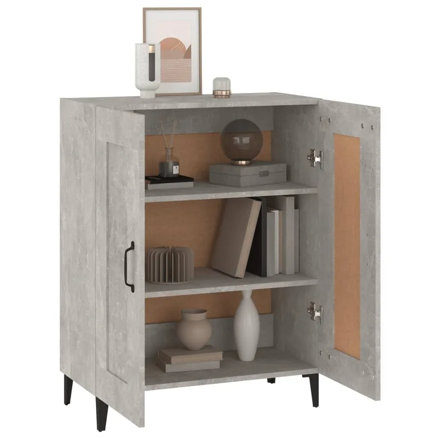 Buffet Gris béton 69,5x34x90 cm Bois d'ingénierie - 4