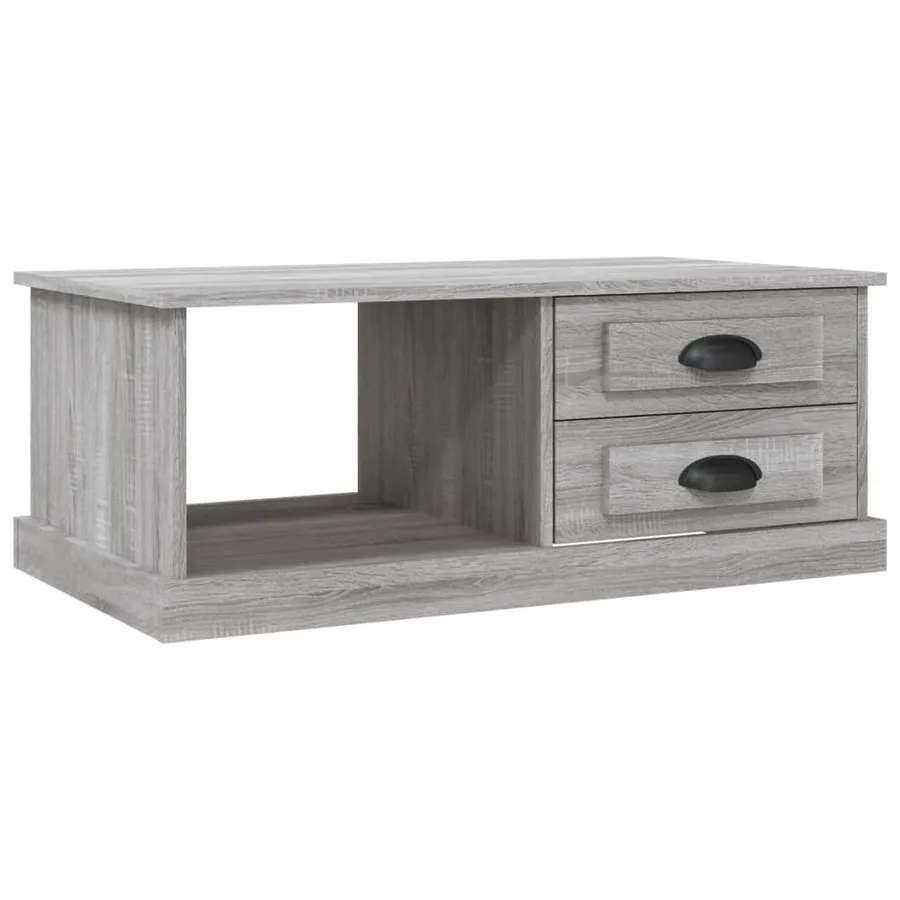 Table basse Sonoma gris 90x50x35 cm Bois d'ingénierie - 2