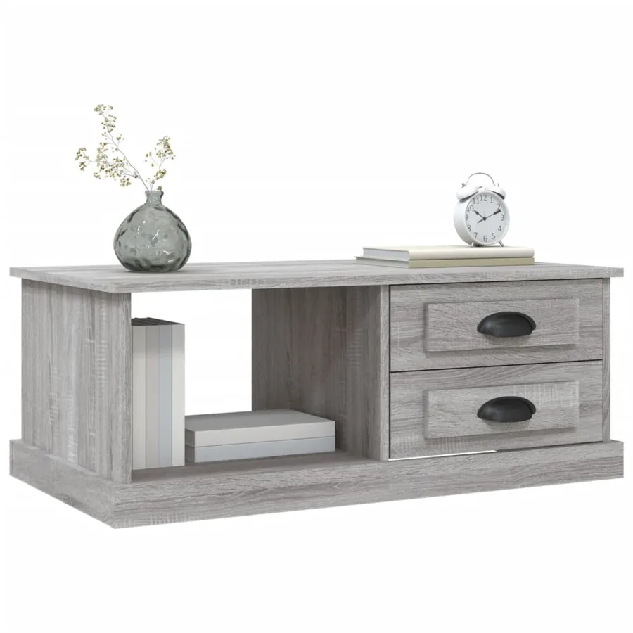 Table basse Sonoma gris 90x50x35 cm Bois d'ingénierie - 4