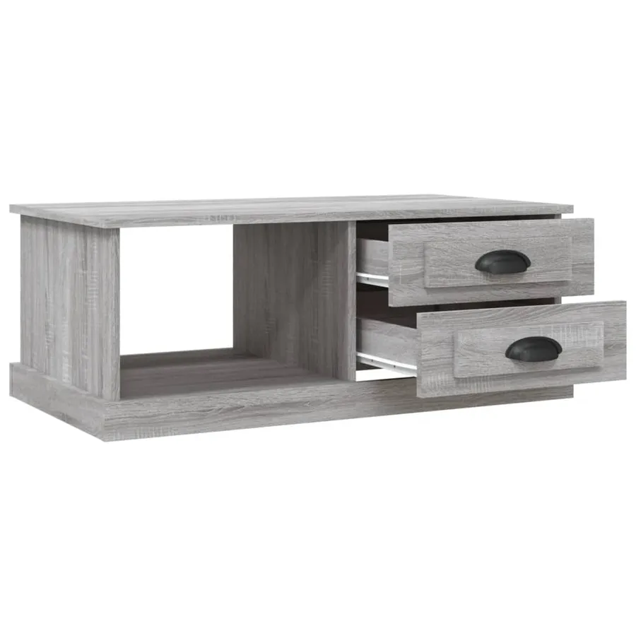 Table basse Sonoma gris 90x50x35 cm Bois d'ingénierie - 7